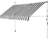 Detex - Clamp Awning Telescopic Balcony Canopy 150 - 400cm Retractable Sunshade 400cm (de), Weiß/Grau (de) 4250525377323 108287