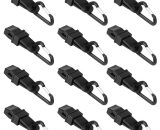 Set of 12 Tarp Clips with Black D Carabiner Clip for Attaching Tent Tarps, Pool Tarps, Mountain Clips, Tie Downs Suitable for Camping Picnic Outdoor 6273998889788 MODOU 1866