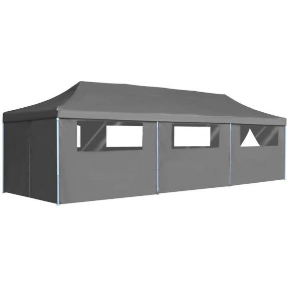 Folding Pop-up Party Tent with 8 Sidewalls 3x9 m Anthracite - Anthracite MM-41605