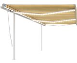 Vidaxl - Manual Retractable Awning with LED 6x3.5 m Yellow and White Yellow 8720286404072 8720286404072