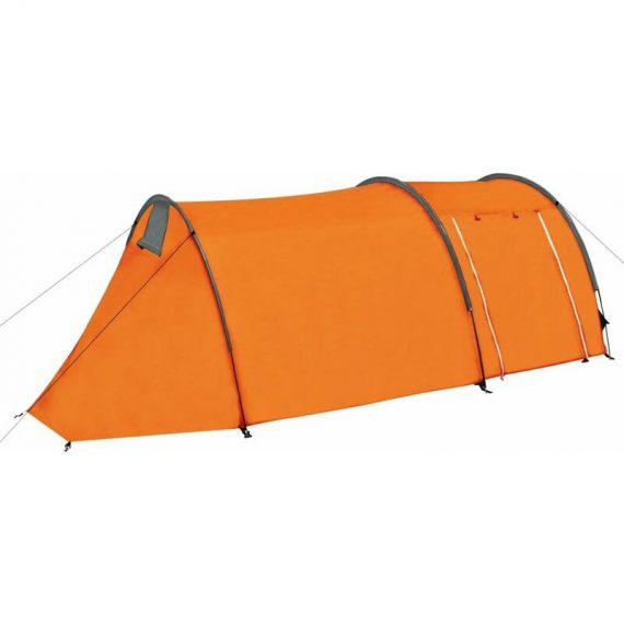 Camping Tent 4 Persons Grey and Orange Vidaxl Grey 8720286189290 8720286189290