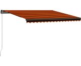 Vidaxl - Manual Retractable Awning with LED 400x300 cm Orange and Brown Orange 8720286039151 8720286039151