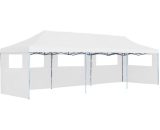 Folding Pop-up Party Tent with 5 Sidewalls 3x9 m White Vidaxl White 8719883800257 8719883800257