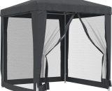 Party Tent with 4 Mesh Sidewalls Anthracite 2x2 m HDPE vidaXL - Anthracite 8720287021742 8720287021742
