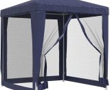 Party Tent with 4 Mesh Sidewalls Blue 2x2 m hdpe Vidaxl Blue 8720287021728 8720287021728