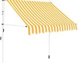 Manual Retractable Awning 200 cm Yellow and White Stripes 791304251426 43232UK