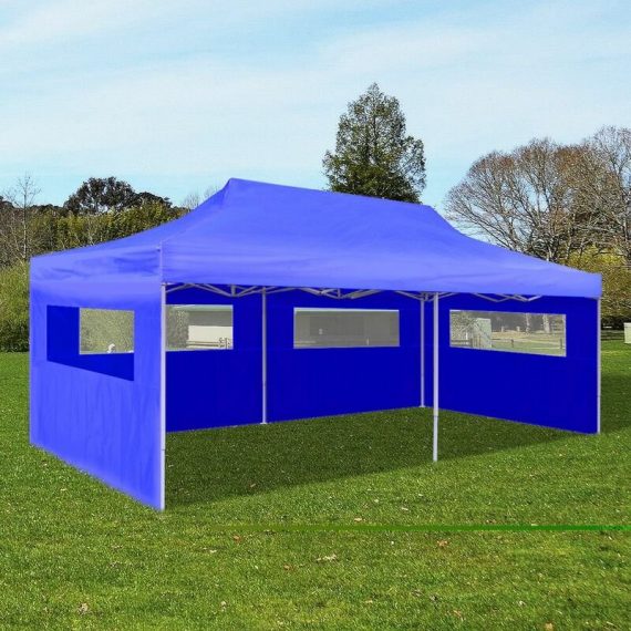 Topdeal Blue Foldable Pop-up Party Tent 3 x 6 m VDTD26593 VDTD26593_UK
