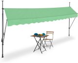 Clamp Awning, 400 x 120 cm, Height Adjustable, No Drilling Required, uv Protection, Green/Grey - Relaxdays 4052025984373 10041466_835_GB