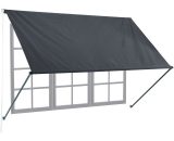 Relaxdays - Window Awning, H x W: approx. 120 x 200 cm, UV Protection, Weather-Resistant, Polyester, Anthracite Grey 4052025984236 10041469_831_GB