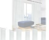 Set of 8 Curtains, HxW: 245 x 140 cm, Semi-transparent, Decorative, Living Room & Bedroom, with Loops, White - Relaxdays 4052025405632 10040563_0_GB