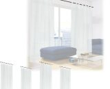 Set of 6 Curtains, HxW: 245 x 140 cm, Semi-transparent, Decorative, Living Room & Bedroom, with Loops, White - Relaxdays 4052025405625 10040562_0_GB