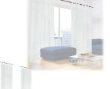 Relaxdays - Set of 4 Curtains, HxW: 245 x 140 cm, Semi-transparent, Decorative, Living Room & Bedroom, with Loops, White 4052025405618 10040561_0_GB