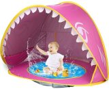Bearsu - Baby Beach Tent Pop Up Shark Baby Pool Tent with Portable Sun Shelter Tent UPF 50+ UV Protection & Waterproof Sun Tent Beach Shade Baby US1-4841