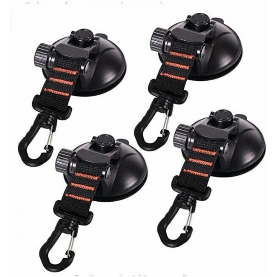 Bearsu - Pack Strong Car Anchor Suction Cups with Attachment Hook for Car Side Awning, Boat, Camping, Tarp, Tents, Luggage, Tarps 7374735660451 PYP-10471