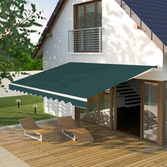 Costway - 2.5x3m Patio Awning Manual Garden Canopy Sun Shade Retractable Shelter Outdoor 617748471506 OP70565FG