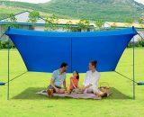 Costway - Beach Tent Portable UPF 50+ UV Protection Canopy Sun Shelter W/ Sand Anchor 615200227548 OP70407BL