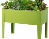 Costway - Galvanized Raised Garden Bed Elevated Planter Stand Herb Flower Holder Box 736542269833 GT3020