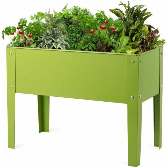 Costway - Galvanized Raised Garden Bed Elevated Planter Stand Herb Flower Holder Box 736542269833 GT3020