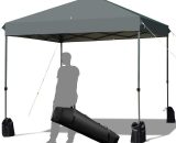 COSTWAY 2.5x2.5M Pop up Gazebo, 3-Position Height Adjustable Commercial Instant Canopy Tent with Roller Bag and 4 Sandbags, Garden Patio Sun Shelter 615200204808 OP70299GR
