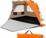 Costway - Instant Pop-up Beach Tent 3-4 Persons Foldable Portable Beach Shade W/Carry Bag 6085650639828 GP11666OG