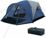 Costway - 6-Person Large Family Camping Dome Tent W/ Screen Room Porch & Removable Rainfly 6085648796762 GP11657BL