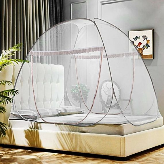 Briday - Pop Up Mosquito Net Tent with Bottom, Folding Design for Bedroom and Outdoor Trip,Easy to Install and Wash for Twin to King Size Bed (79 2401429930929 JMS-9490