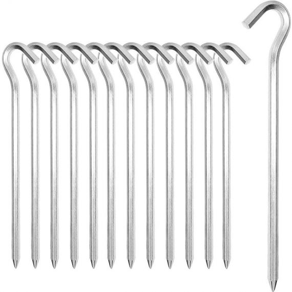 Briday - Aluminum Tent Stakes, 14pcs 18cm Tent Hooks Tent Stakes Hard Ground Stakes, Ideal for Gardening, Camping, Fishing and Tents 2401429958671 BAY-9991