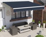 Greenbay 3.5 x 2.5m Manual Awning Garden Patio Canopy Sun Shade Shelter Retractable Blue 7425650339936 602AW3525BU