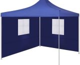 Foldable Tent with 2 Walls 3x3 m Blue - Hommoo DDVD29127_UK