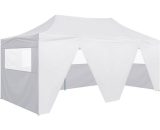 Hommoo - Professional Folding Party Tent with 4 Sidewalls 3x6 m Steel White DDvidaXL48868_UK