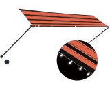 Retractable Awning with led 400x150 cm Orange and Brown - Multicolour MM-7742
