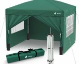 3m x 3m Pop Up Gazebo with Sides & 4 Weight Bags & Carry Bag, Green - Vounot 7924677247196 6973424412367