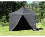 Dancover - Pop up gazebo FleXtents Pop up canopy Folding tent pro Steel 4x4 m Black, incl. 4 sidewalls - Black 5715233026127 5715233026127
