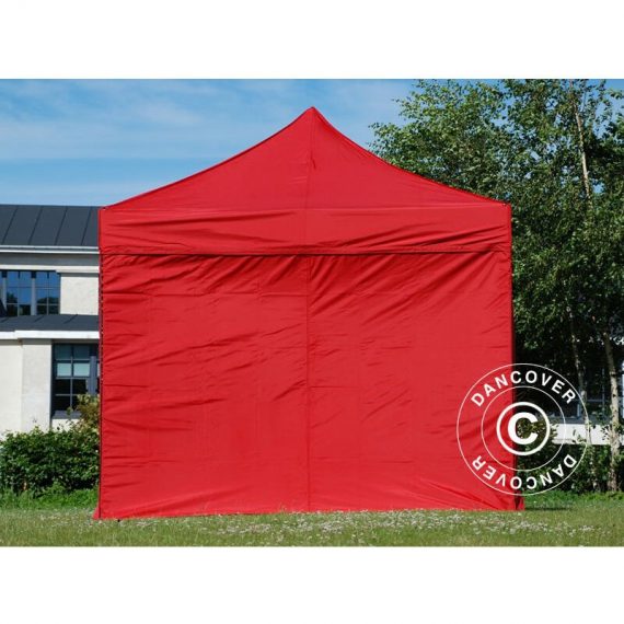 Dancover - Pop up gazebo FleXtents Pop up canopy Folding tent pro Steel 3x3 m Red, incl. 4 sidewalls - Red 5715233011079 5715233011079