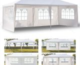 Gazebo with 4 Sides 3m x 6m, Marquee Garden Canopy with Coated Steel Frame, Outdoor Waterproof Gazebo Camping Party Tent, Awning Shade Shelter for Y0001-UK1-Y0001-220509-003 7623075370484