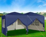 Mcc Direct - Pop-up Gazebo 3m x 6m with Sides Wind Bars & 6 Weight Bags Water Proof Canopy blue GZ1311 5060856462853