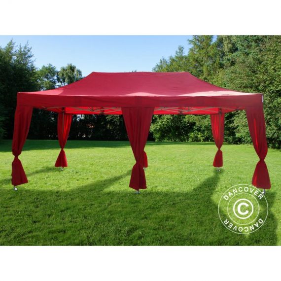 Dancover - Pop up gazebo FleXtents Pop up canopy Folding tent pro 3x6 m Red, incl. 6 decorative curtains - Red 5710828395824 5710828395824