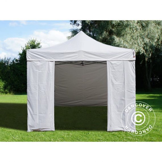 Dancover - Pop up gazebo FleXtents Pop up canopy Folding tent Basic v.3, 4x4 m White, incl. 4 sidewalls - White 5710828864566 5710828864566