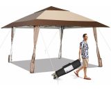 4M x 4M Pop up Gazebo Outdoor Rolling Canopy Tent 3-level Adjustable Shelter NP10845CF
