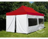 Pop up gazebo FleXtents Pop up canopy Folding tent® PRO, Medical & Emergency tent, 3x6 m, Red/White, incl. 6 sidewalls - White / red 5710828926912 5710828926912