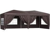 3m x 6m Pop Up Gazebo Party Tent Canopy Marquee with Storage Bag Coffee - Coffee - Outsunny 5060348504115 5060348504115
