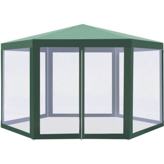 Garden Hexagonal Gazebo Patio Outdoor Canopy Patio Party Tent Green - Green - Outsunny 5055974847941 5055974847941