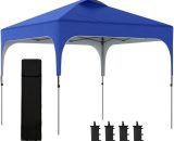 Pop Up Gazebo Foldable w/ Wheeled Carry Bag & 4 Weight Bags, Blue - Blue - Outsunny 5056534552930 5056534552930