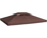 3x4m Gazebo Replacement Roof Canopy 2 Tier Top uv Cover Patio Brown - Brown - Outsunny 5055974800779 5055974800779