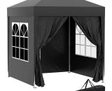 2mx2m Pop Up Gazebo Party Tent Canopy Marquee with Storage Bag Black - Black - Outsunny 5060348504078 5060348504078