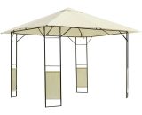 Garden Gazebo Awning Tent Marquee Water Resistant Steel Cream 3mx3m - Cream White - Outsunny 5060348505082 5060348505082
