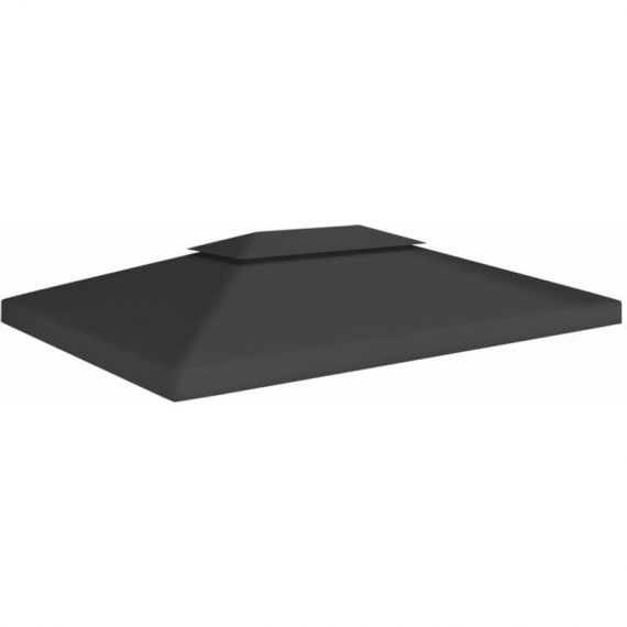 Vidaxl - 2-Tier Gazebo Top Cover 310 g/m² 4x3 m Black Black 8720286115862 8720286115862