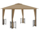 Vidaxl - Gazebo with Sidewalls&Double Roofs 3x3 m Taupe Taupe 8720286802717 8720286802717