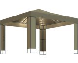 Vidaxl - Gazebo with Double Roof&LED String Lights 3x3x2.7 m Taupe Taupe 8720286365670 8720286365670