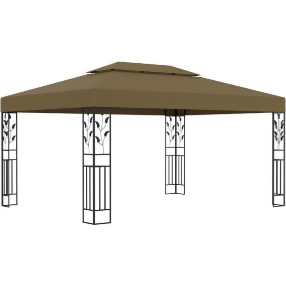 Vidaxl - Gazebo with Double Roof 3x4 m Taupe 180 g/m² Taupe 8720286106648 8720286106648